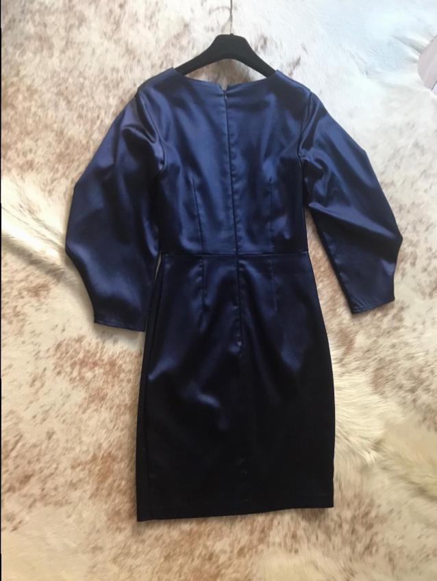 Elisabetta Franchi Blue Satin Dress