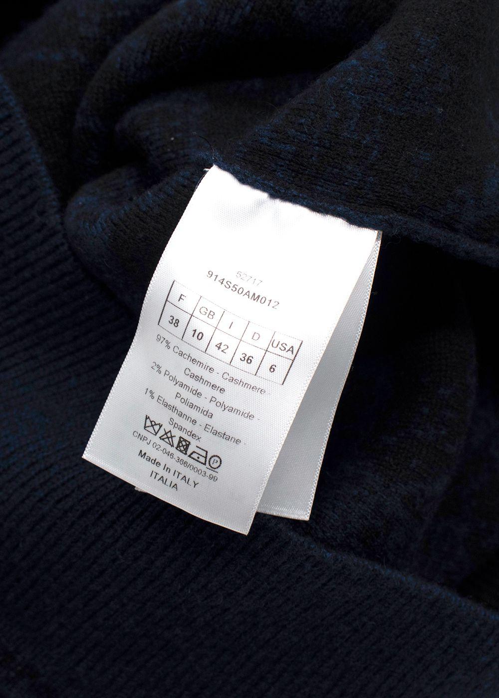 Dior Navy Chez Moi Printed Cashmere Blend Jumper