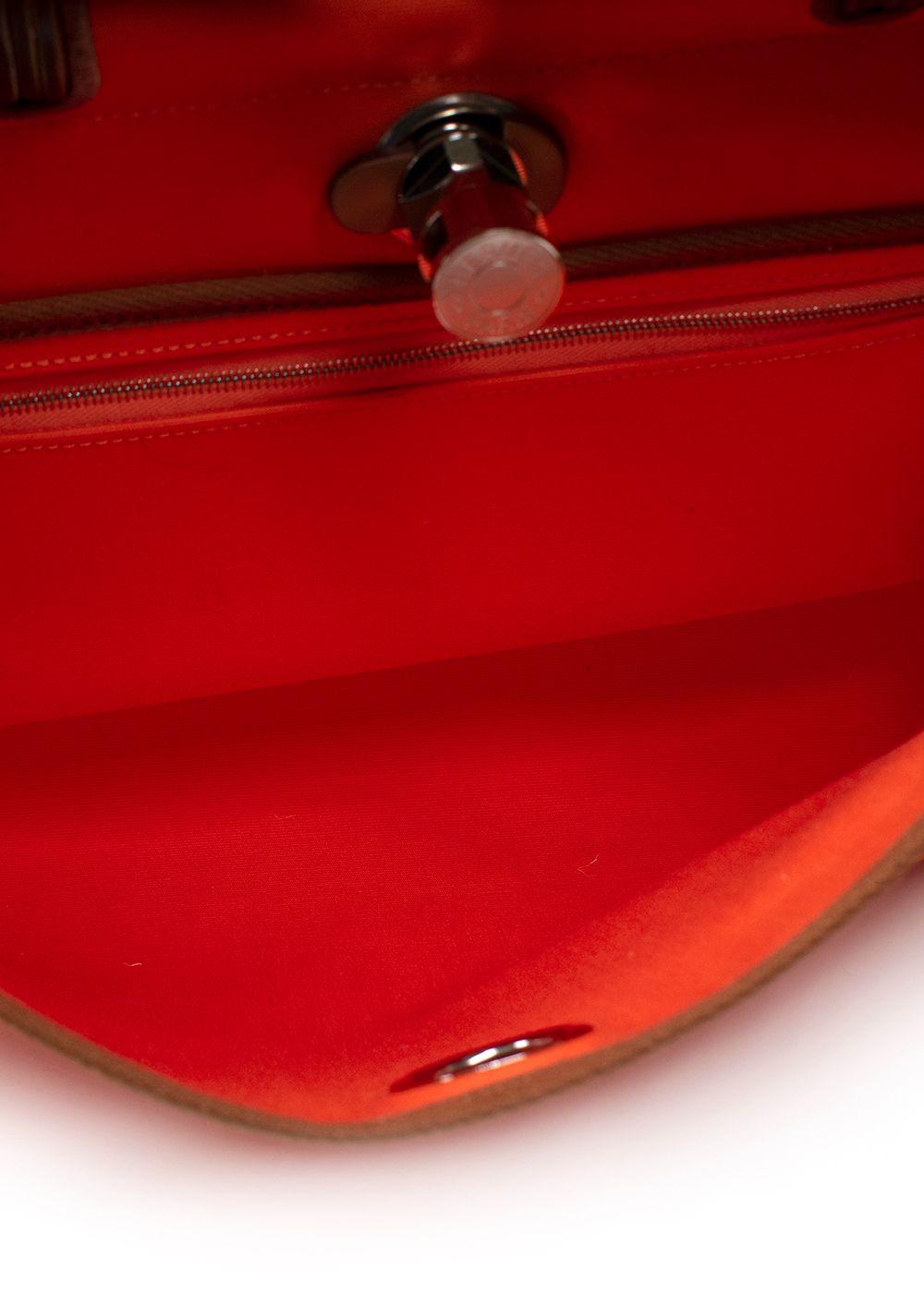 Hermes Herbag Orange Minium with Palladium Hardware