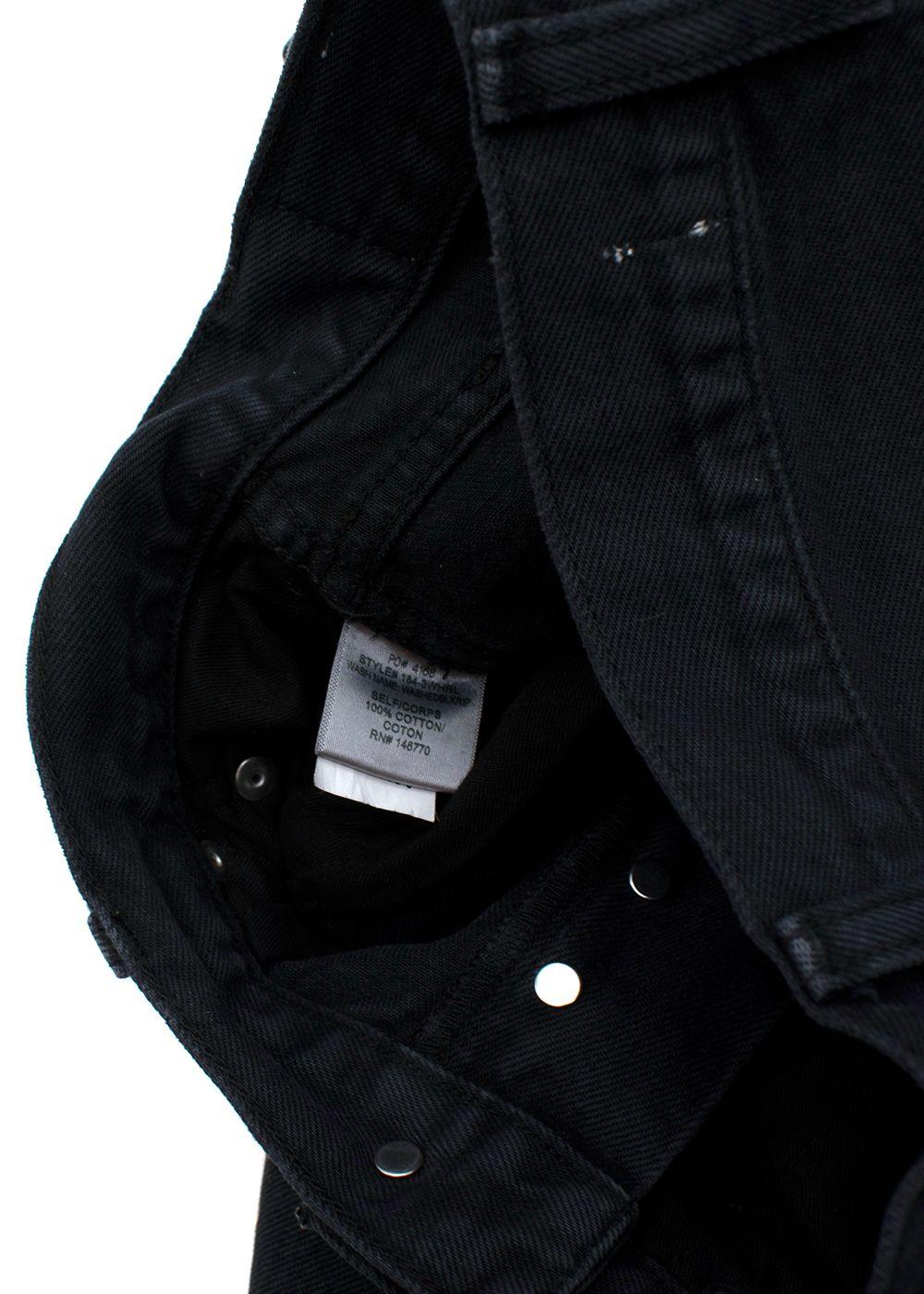 Black Distressed Straight Leg Jeans