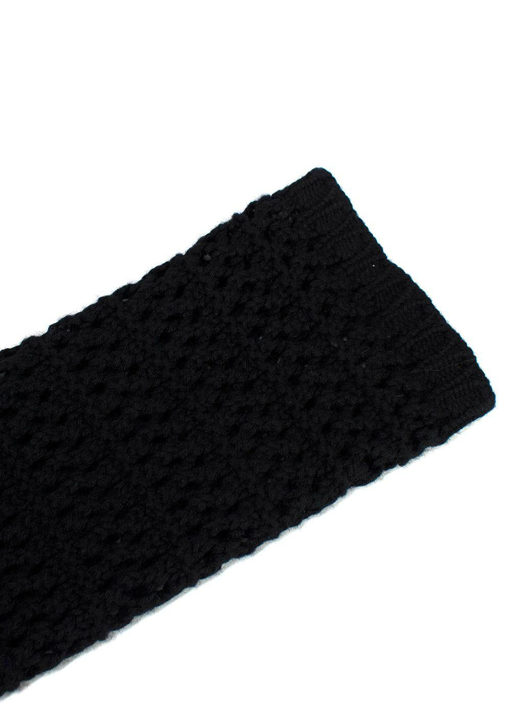 Jil Sander Black Cashmere Open Knit Longline Jumper