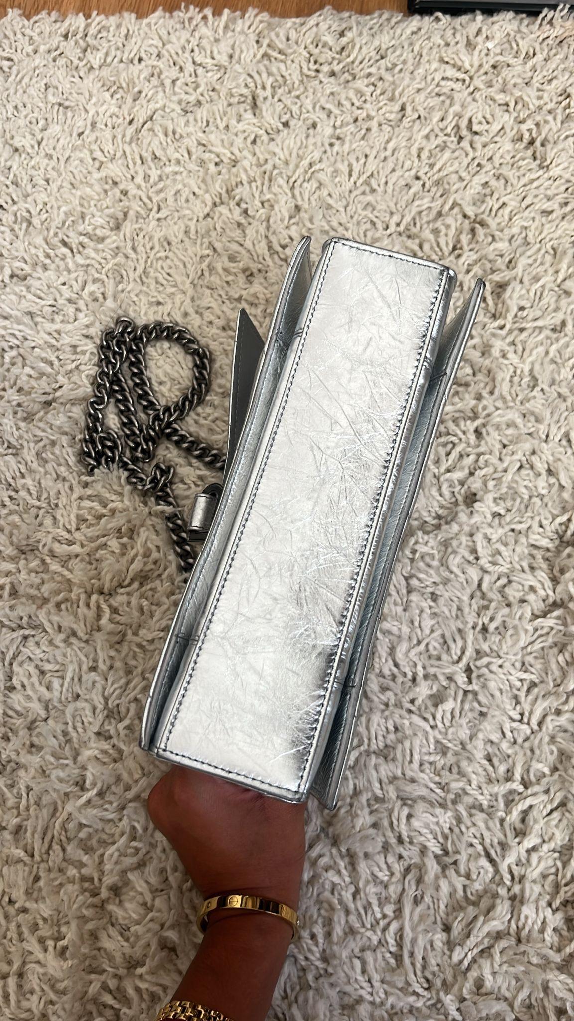 Limited Edition Silver Metallized Crush Calfskin Bag