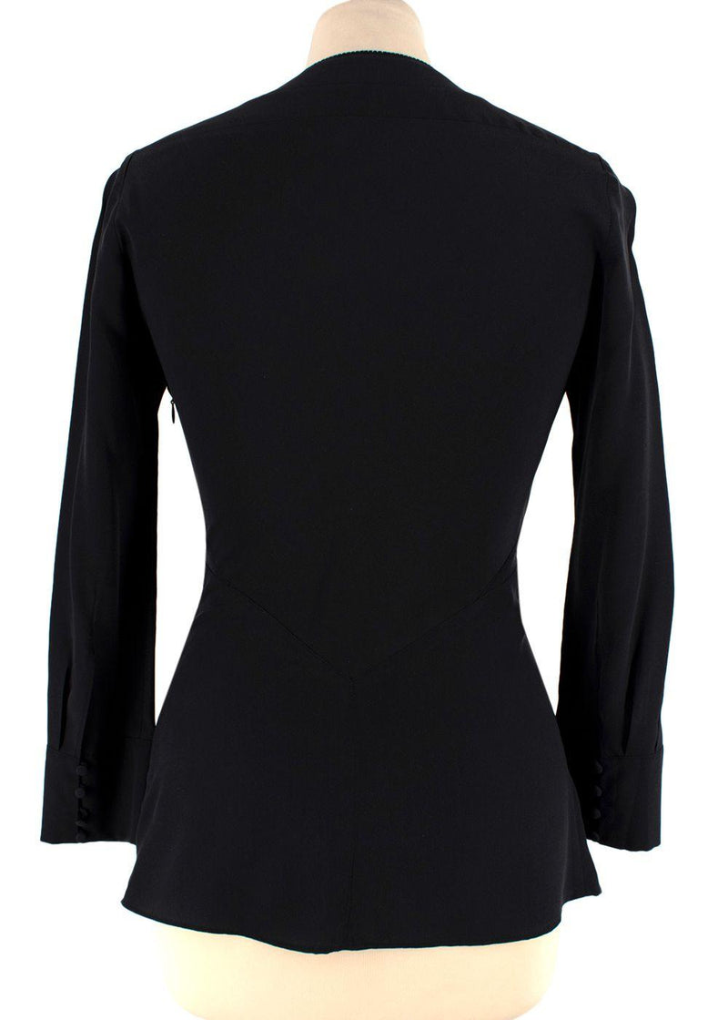 Balenciaga Silk Black Button Blouse