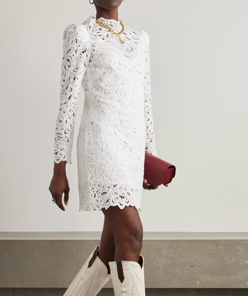 Isabel Marant Daphne Droderie Anglaise Ramie Mini Dress