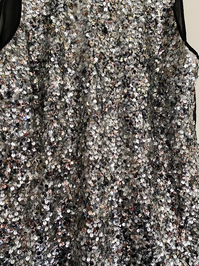 Sandro Sequin Embellished Sheer Tie Back Sleeveless Top
