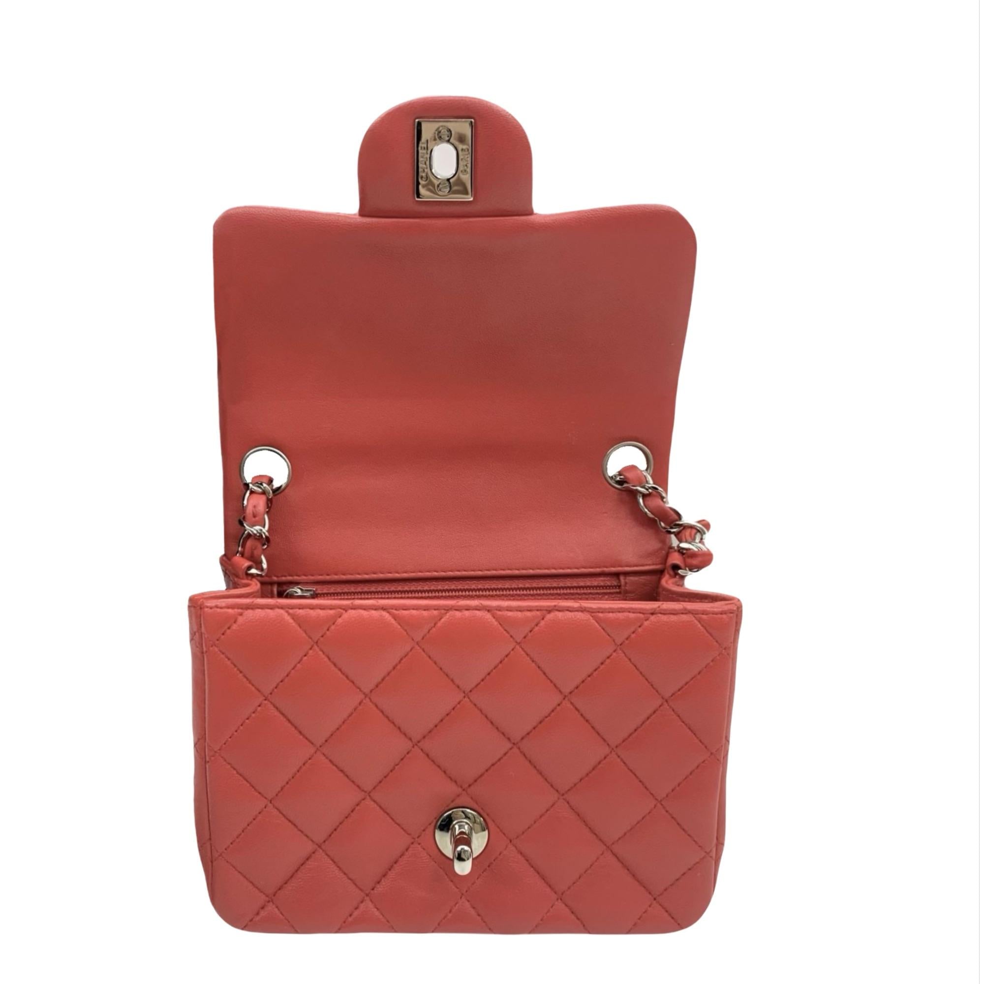 Chanel Quilted Leather Mini Square Flap Bag