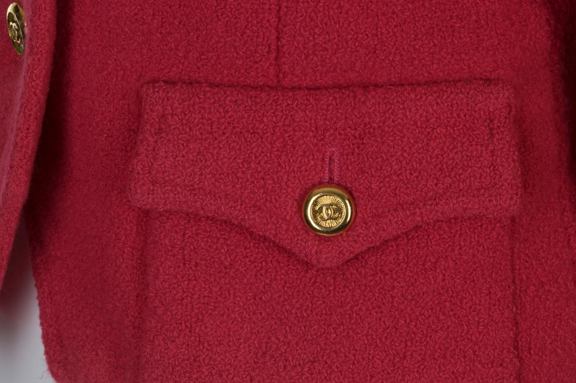 Chanel Cropped Pink Boucle Jacket