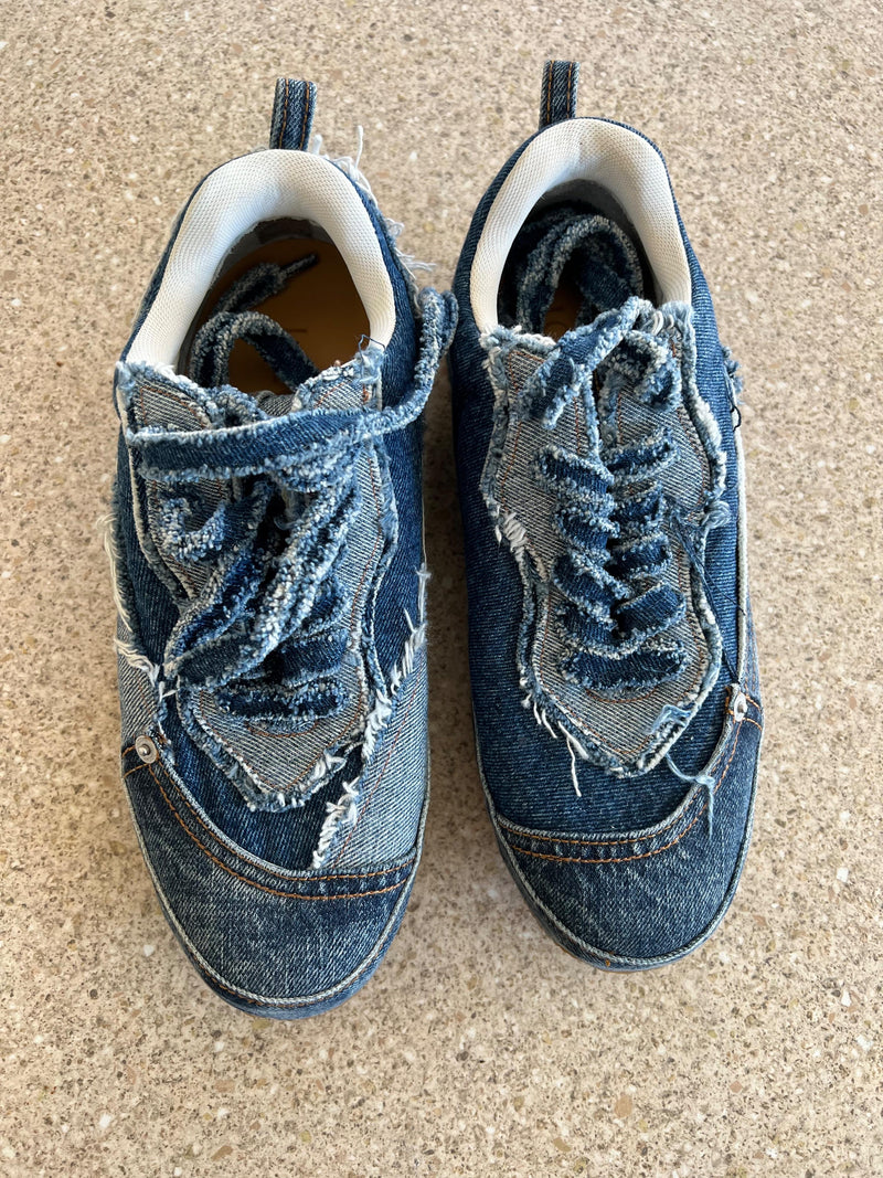 Deconstructed Denim Sneakers