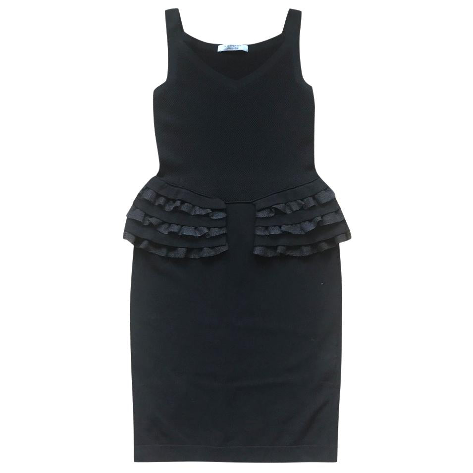 D Exterior Black Ruffle Dress