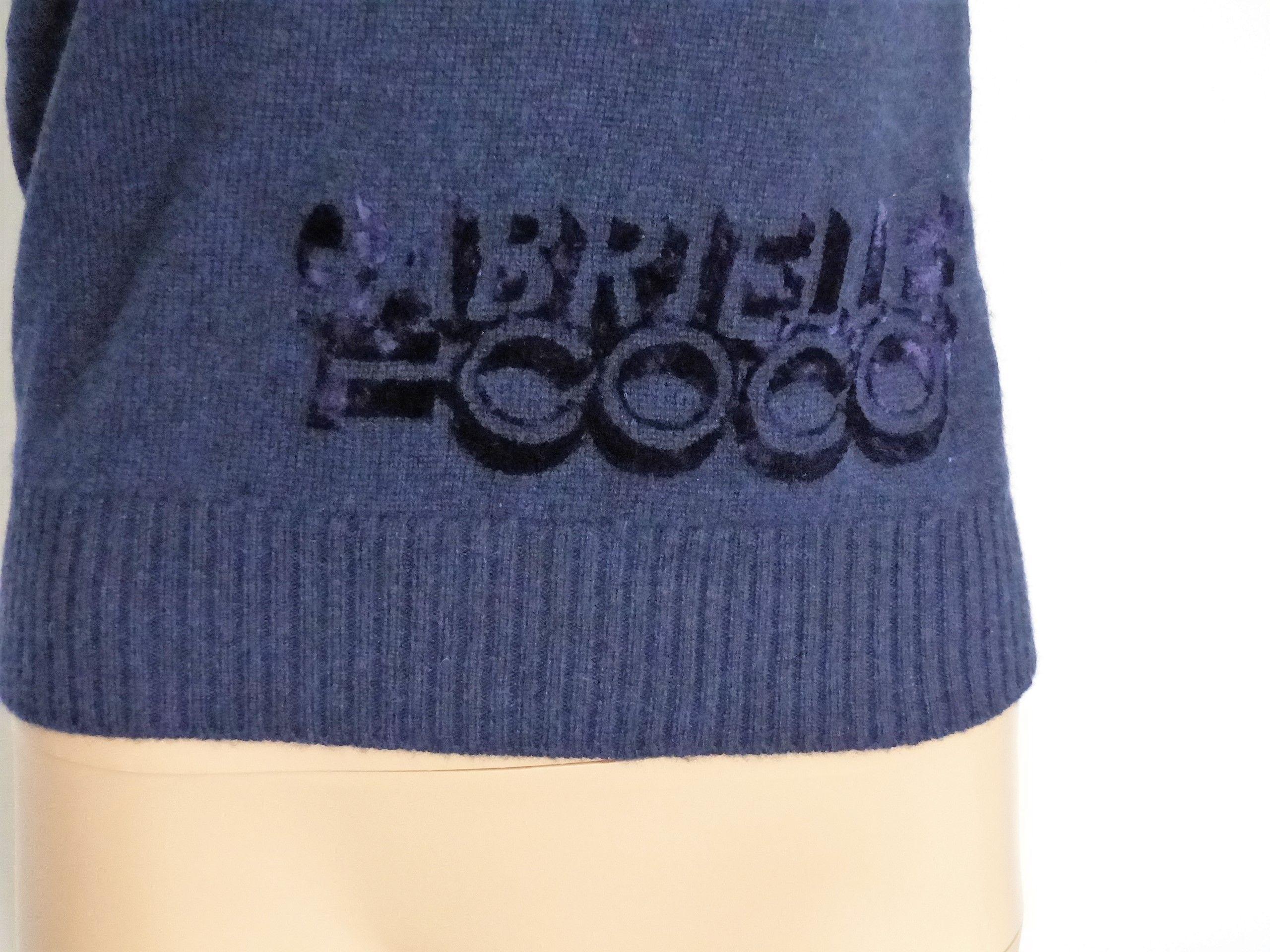 Navy cashmere Coco Gabrielle logo short sleeve jumper