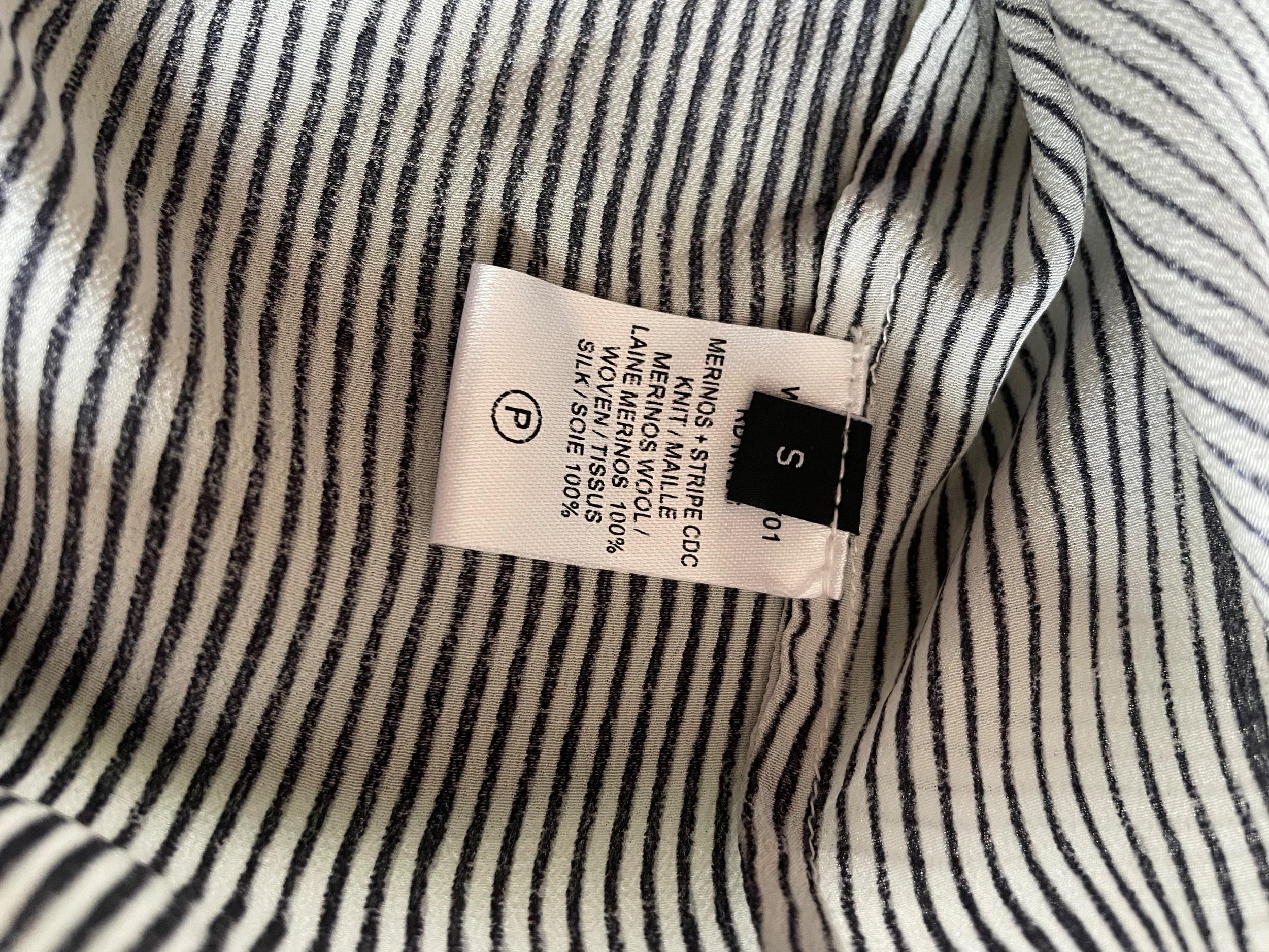 Merino Wool/Silk Blend Striped Top