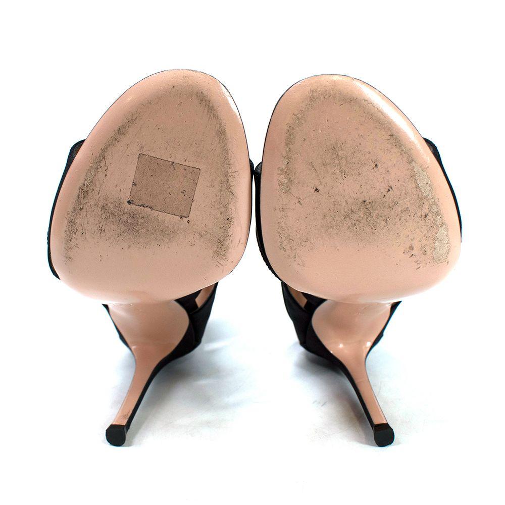 Gianvito Rossi Black Satin Buttoned Heels