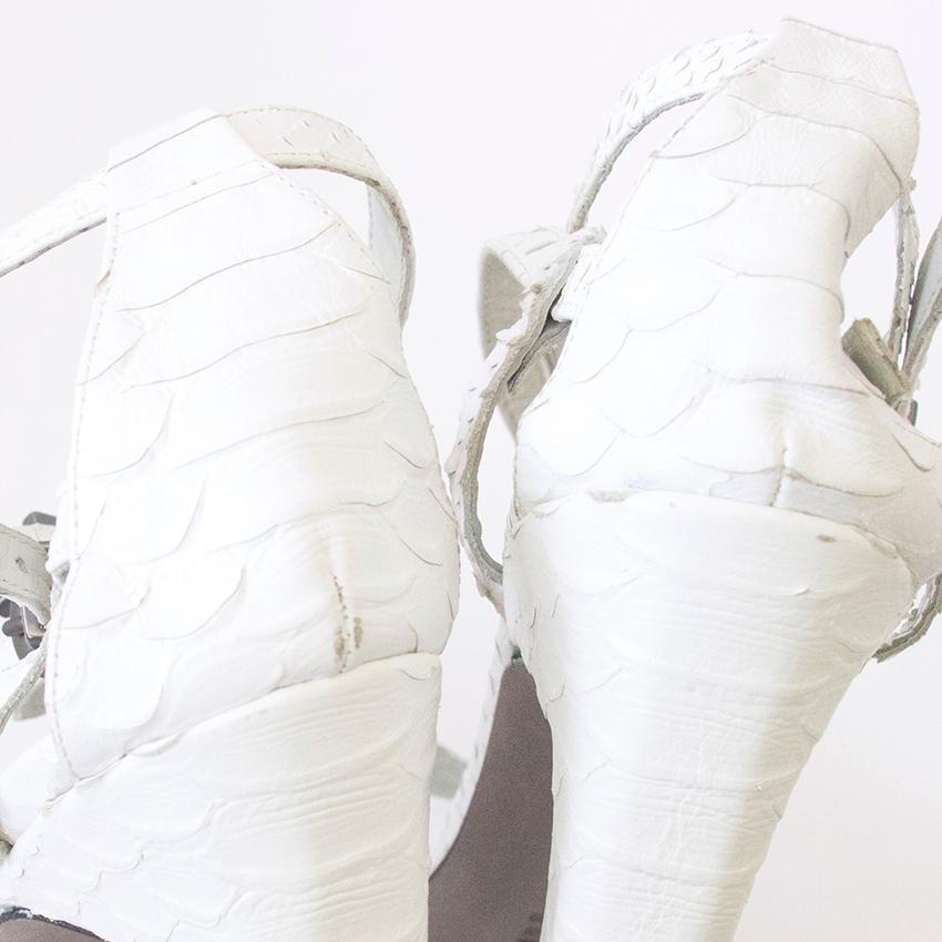 Karina IK White heeled platform sandals