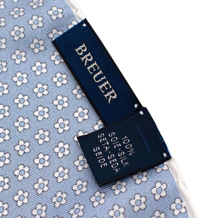 Breuer Blue Floral Pattern Pocket Square