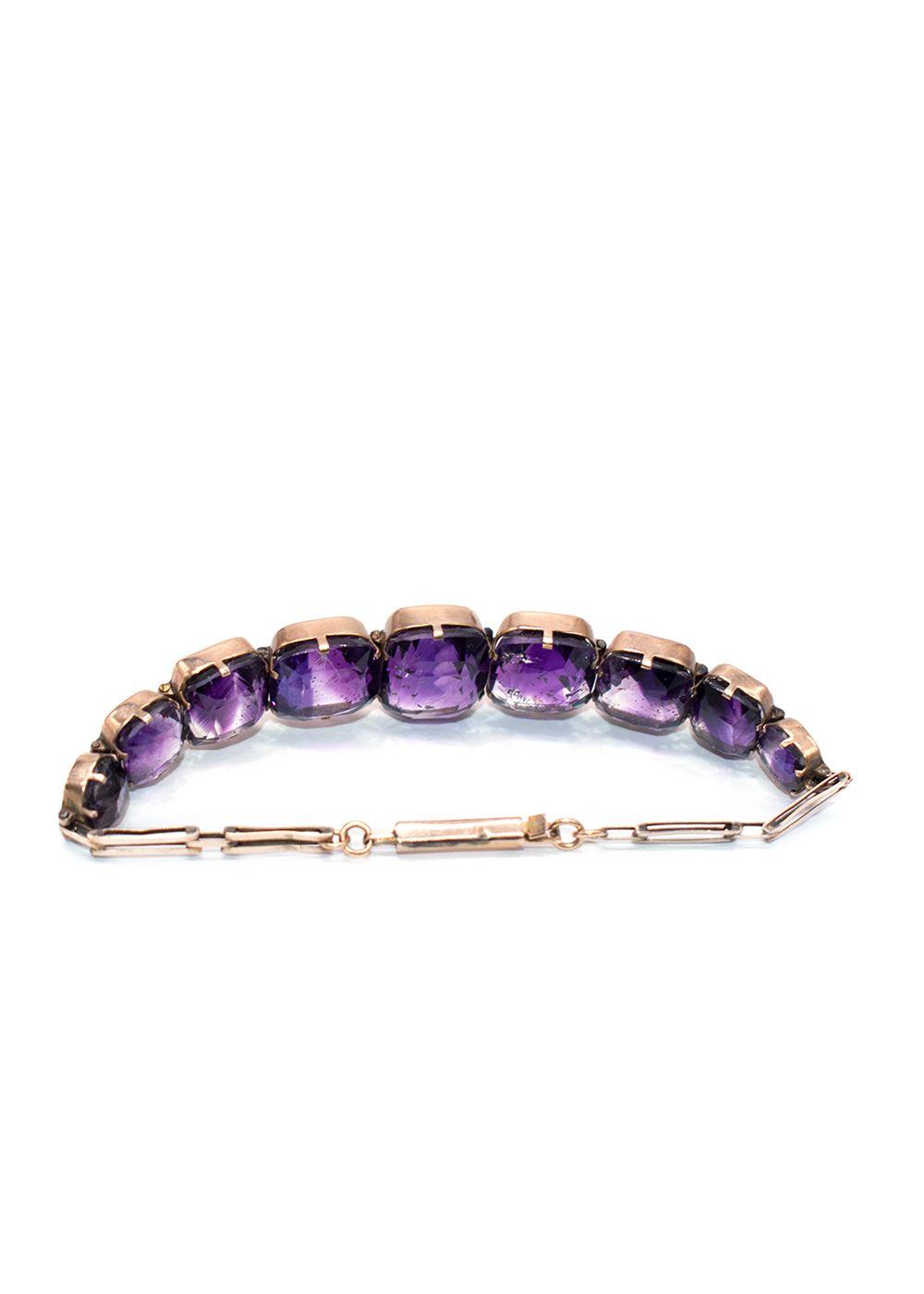 Vintage Fine Quality Amethyst And Gold Bracelet