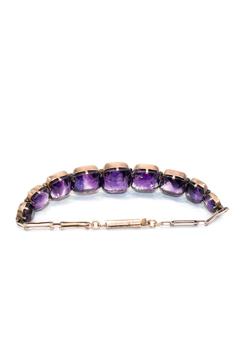 Vintage Fine Quality Amethyst And Gold Bracelet