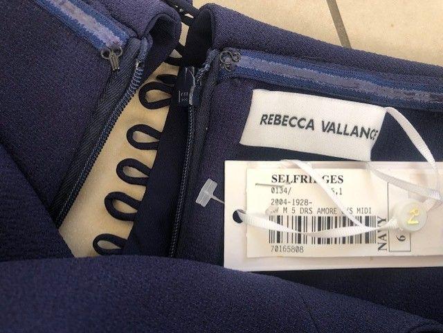 Rebecca Valance Navy Amore Bardot Midi Dress