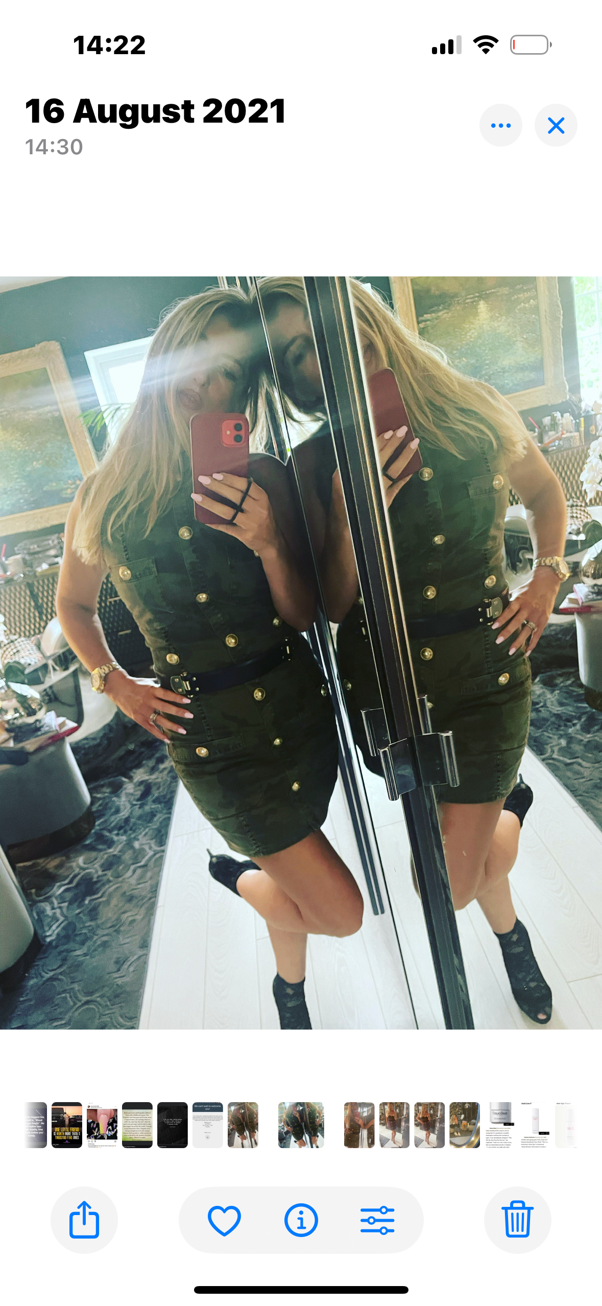 Balmain Camouflage Button Front Dress