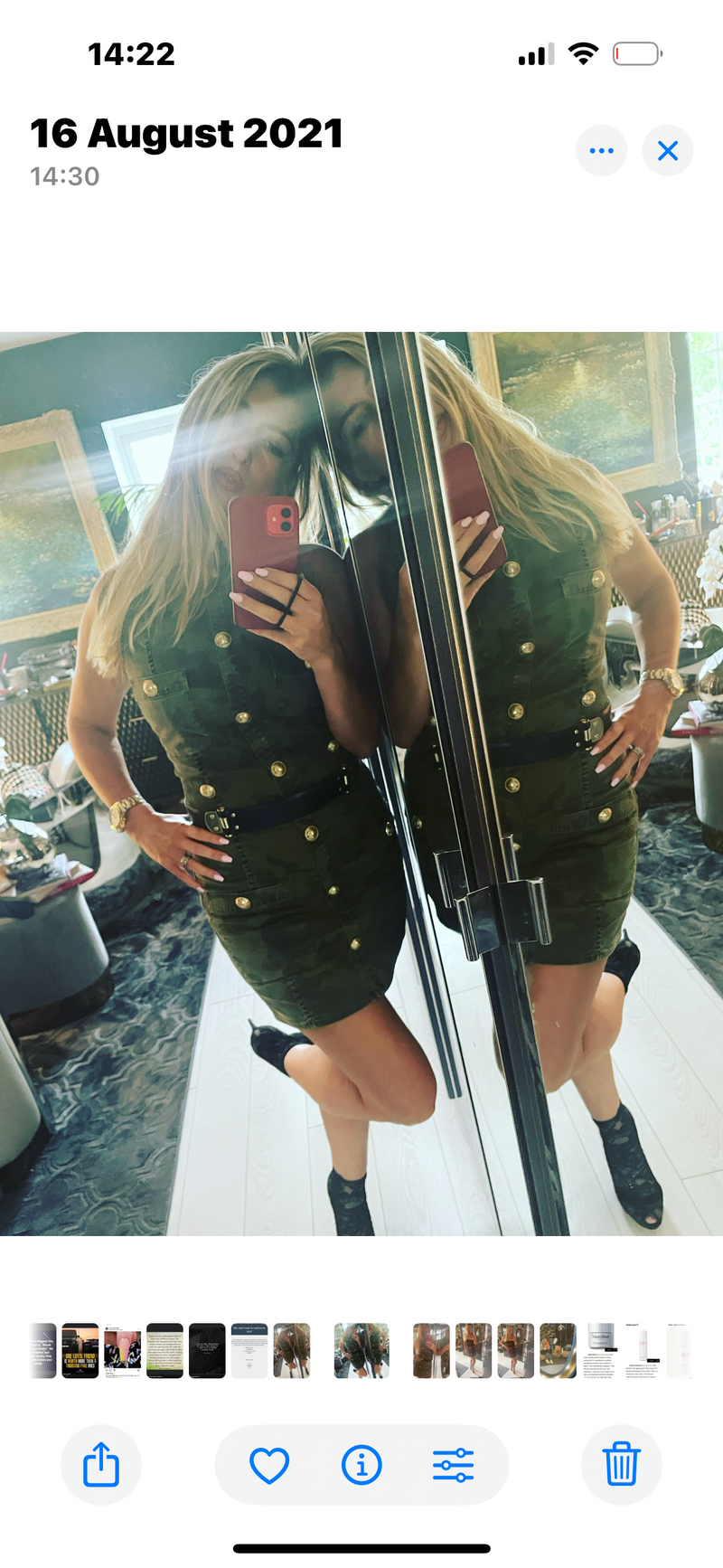 Balmain Camouflage Button Front Dress