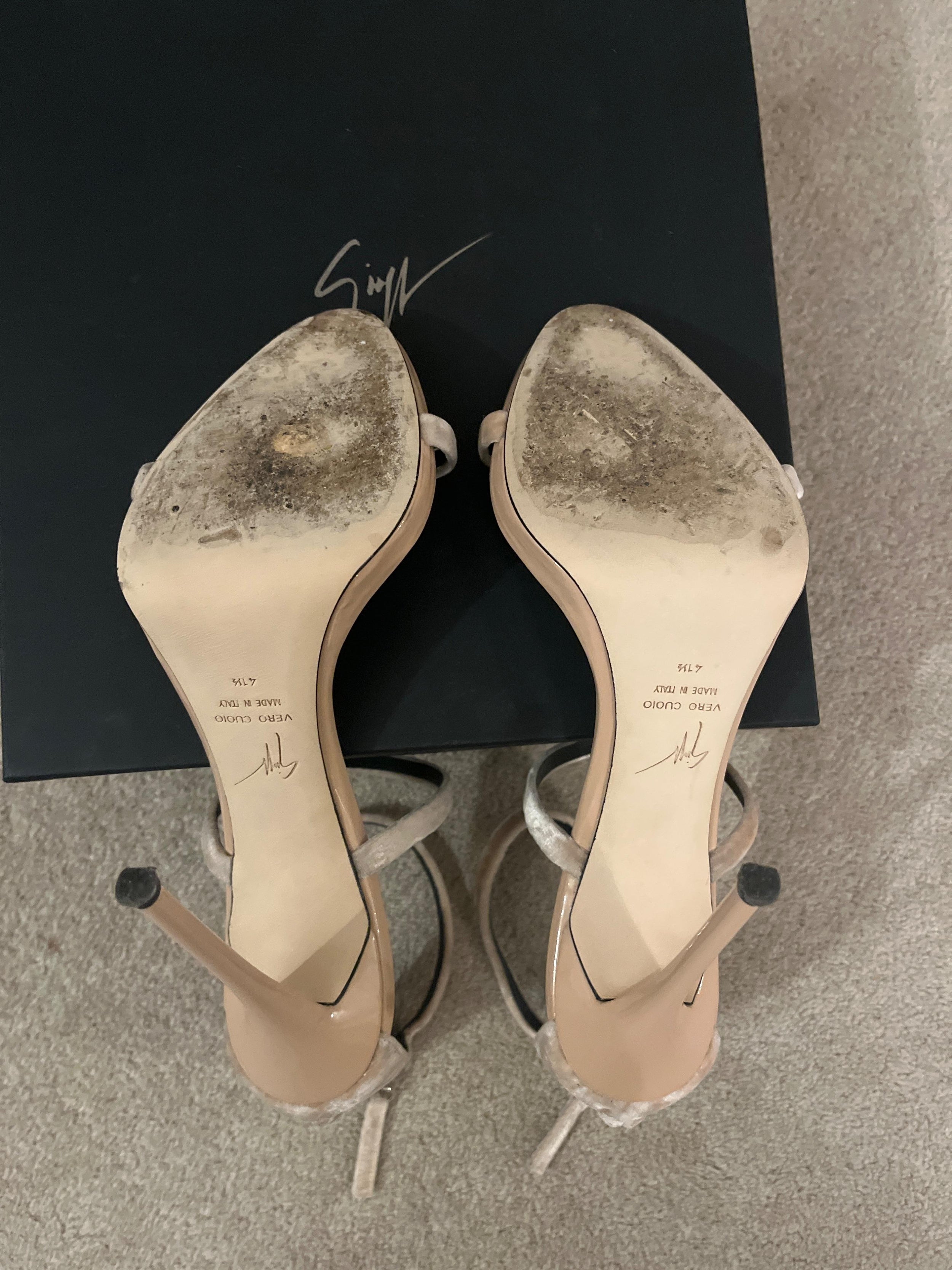 Giuseppe Zanotti Dusty Pink Velvet Harmony Heels