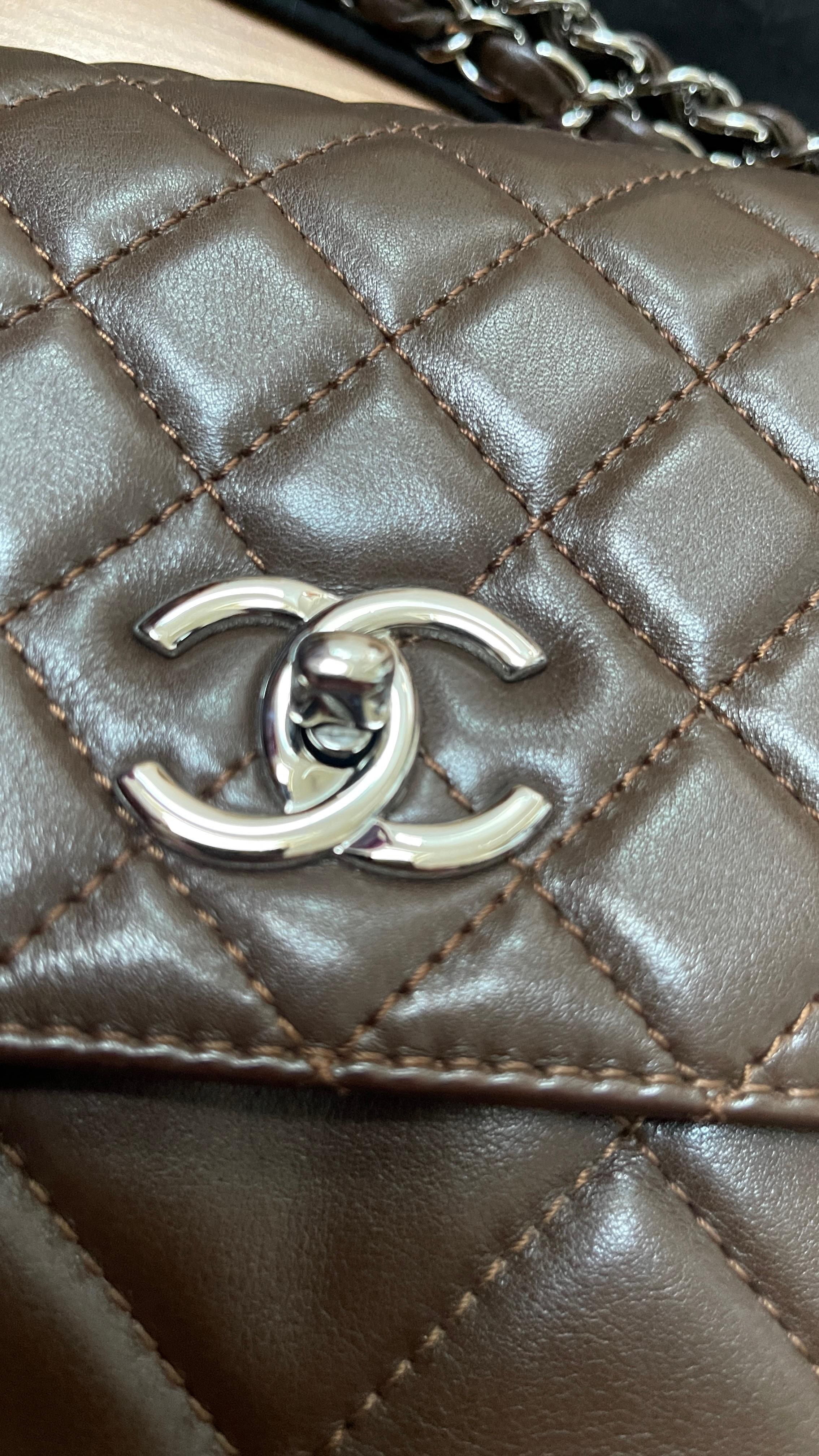 Brown Quilted Leather Business Shoulder Bag