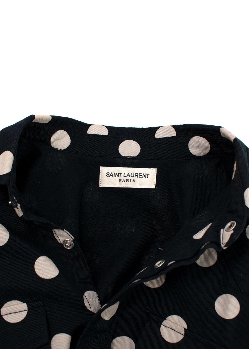 Saint Laurent Black Polka Dot Cotton Shirt Jacket