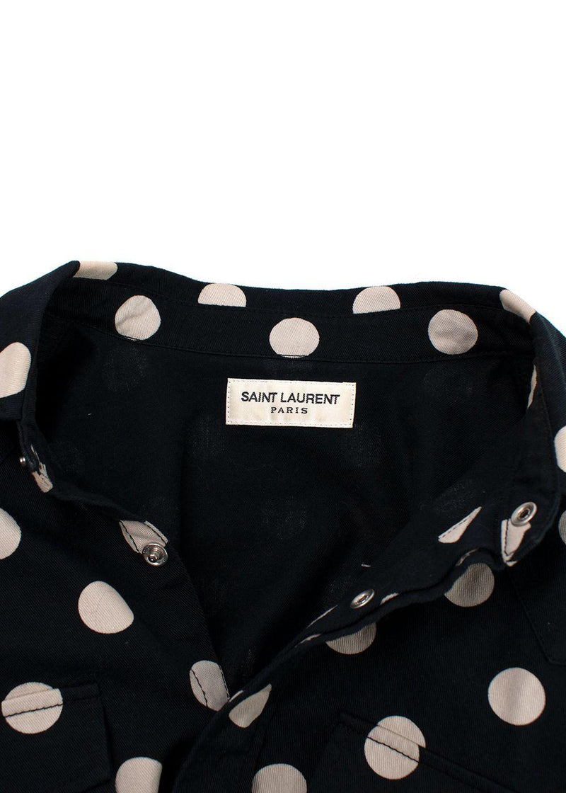Saint Laurent Black Polka Dot Cotton Shirt Jacket