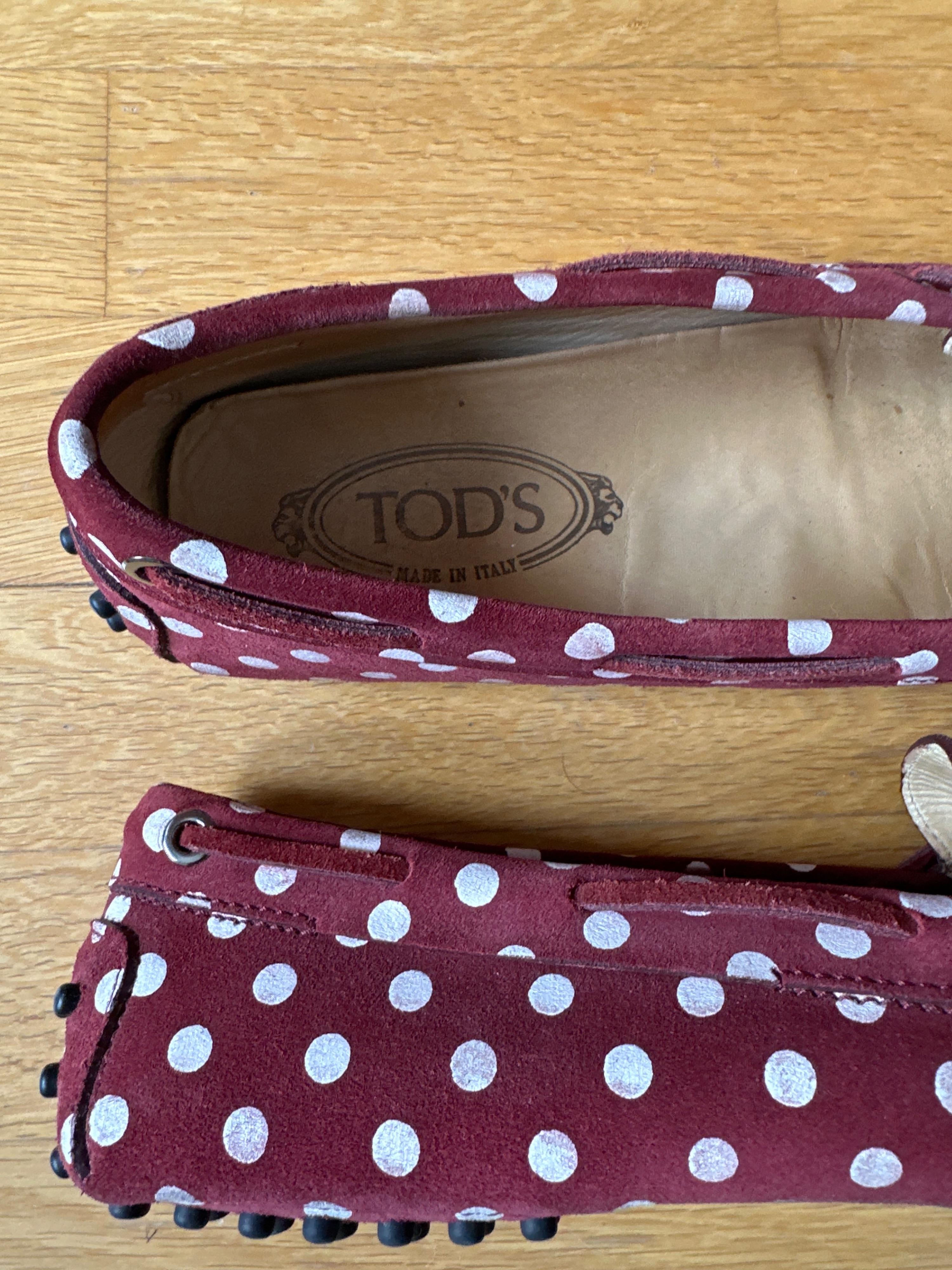 Polka Dot Suede Driving Mocassins