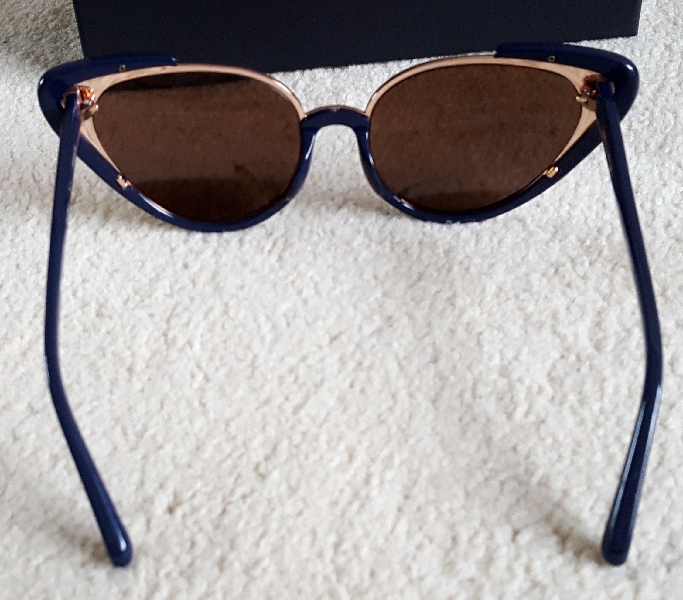 Linda Farrow Navy/Rose Gold Khira 736/C7 Sunglasses