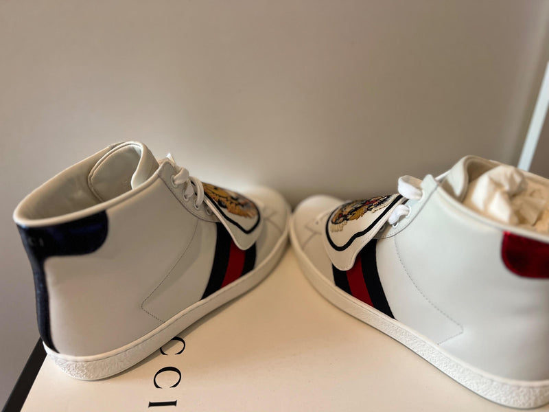 Gucci Tiger Patch Ace High Tops