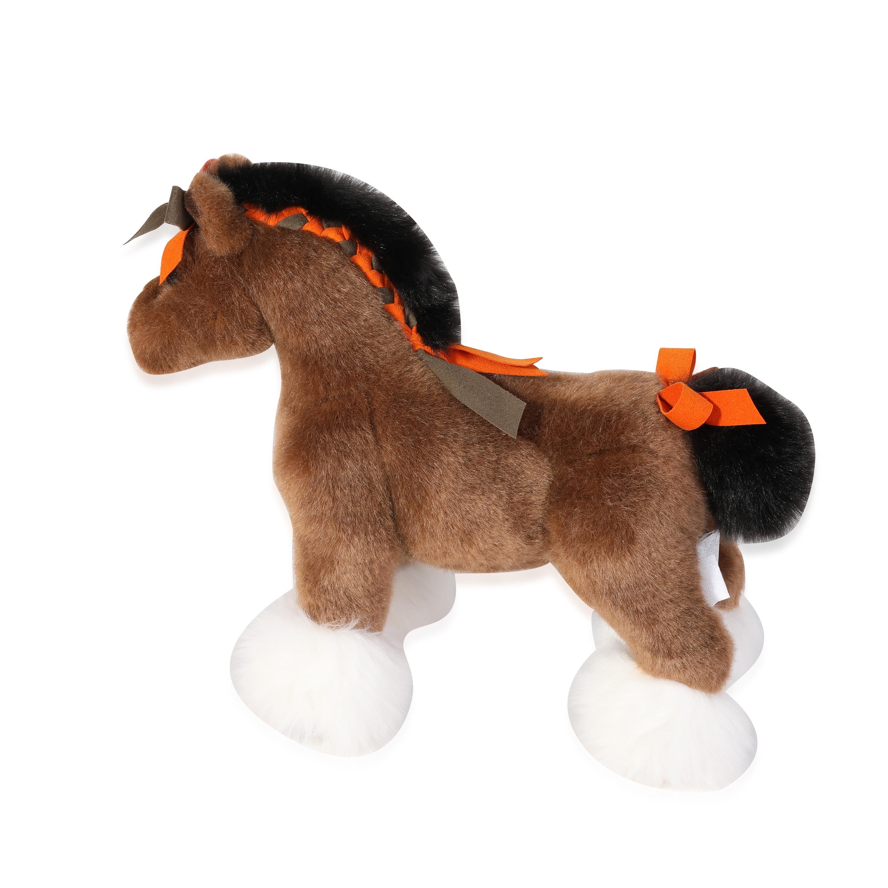 Hermès Brown Hermy Plush Small Horse New In Box