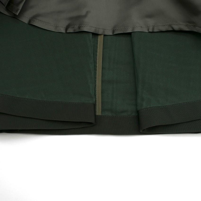 Sacai Luck Green Flared Pleated Skirt