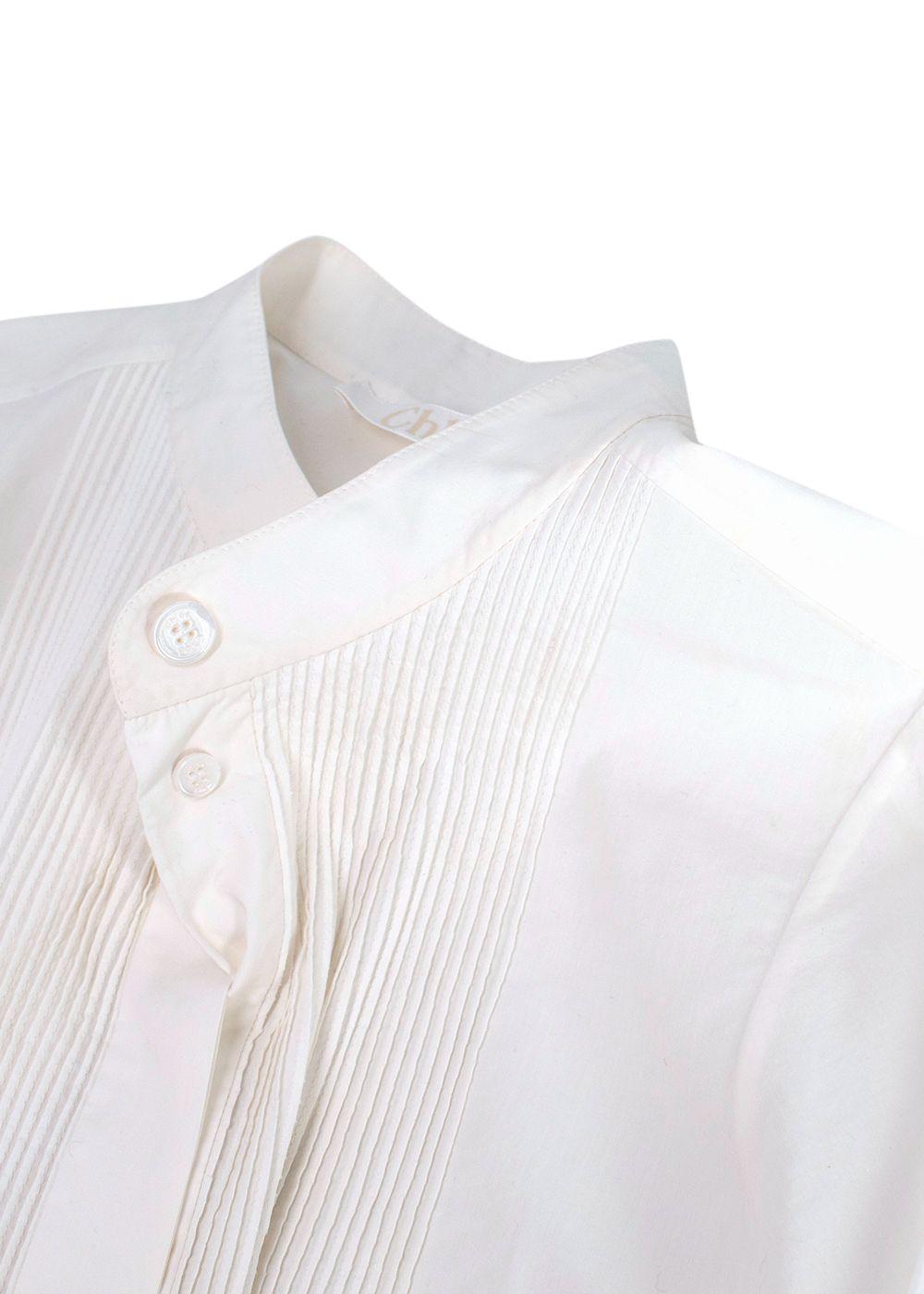 Chloe Drawstring White Cotton Tunic Dress