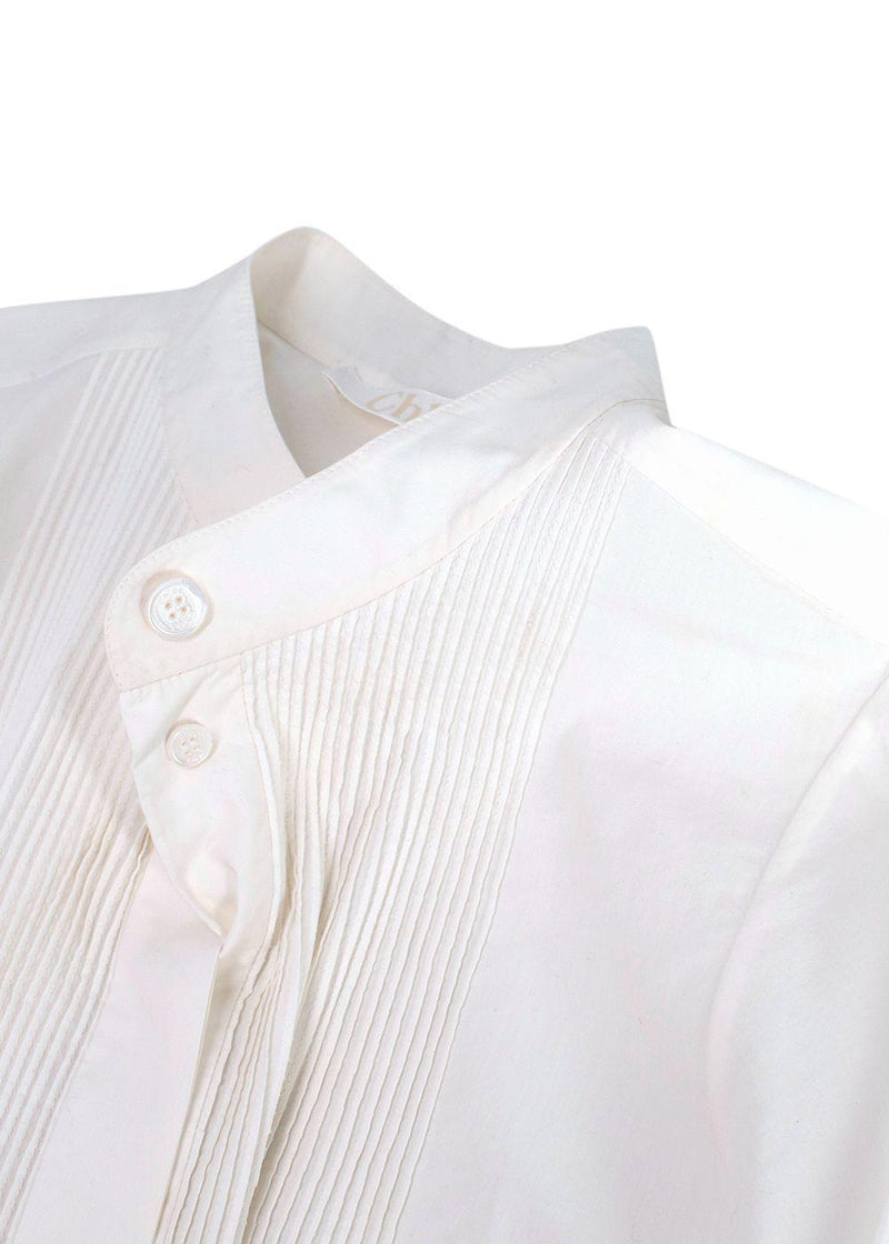Chloe Drawstring White Cotton Tunic Dress
