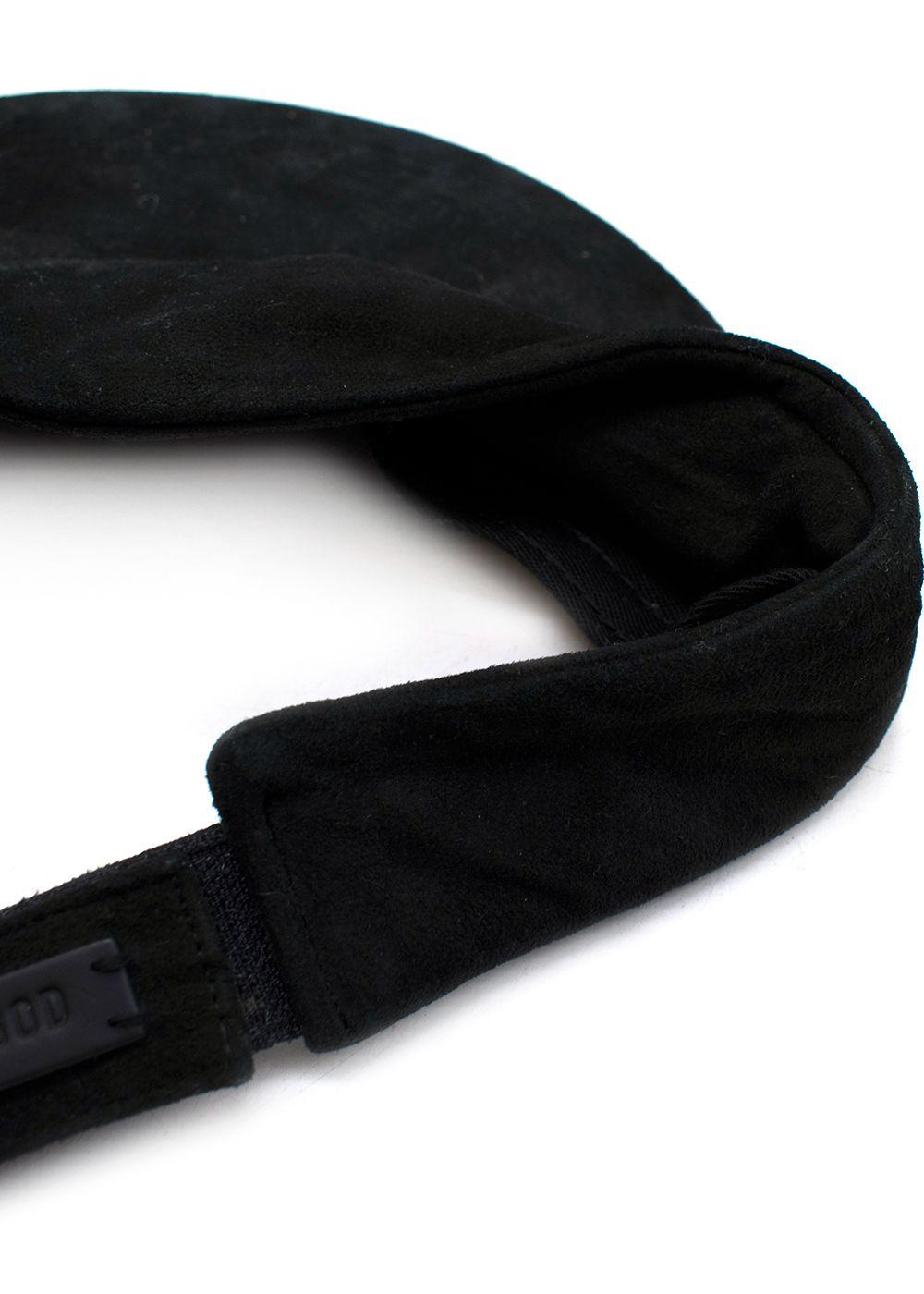 Black Suede Visor Cap