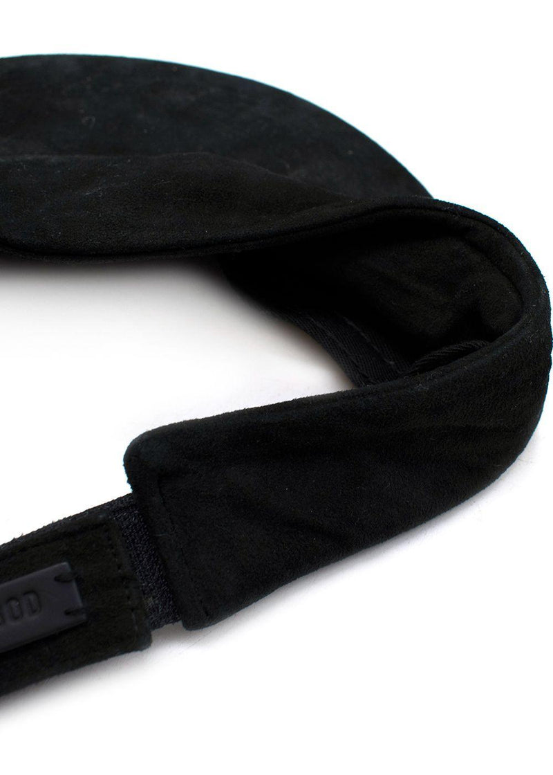 Black Suede Visor Cap
