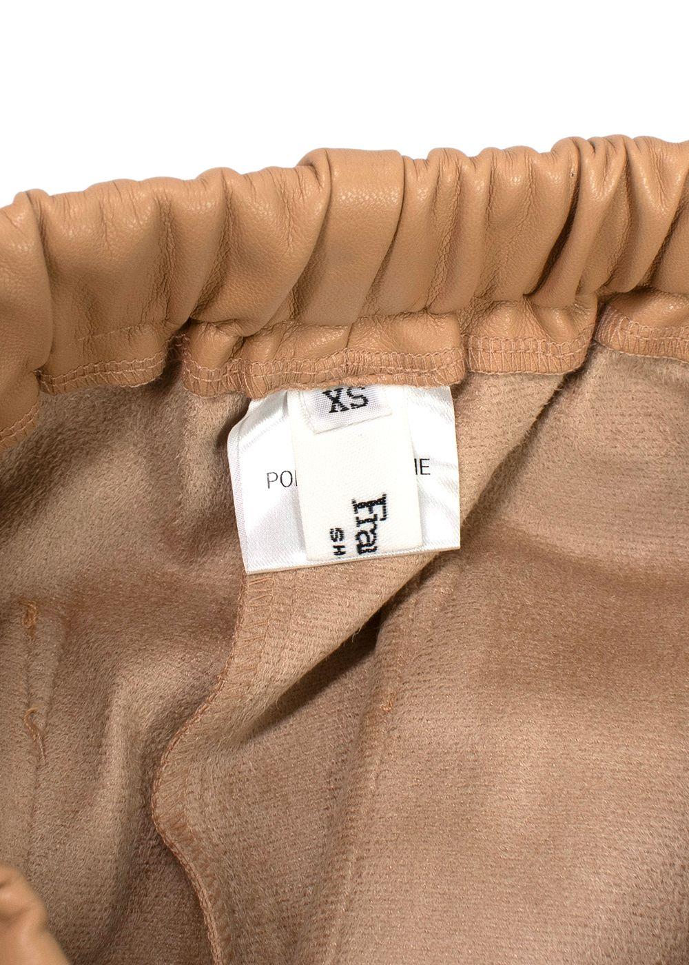 Frankie Shop Elvinne Faux Leather Cargo Pants in Latte
