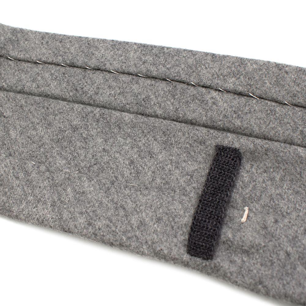 G. Inglese Grey Floral Detail Wool Tie