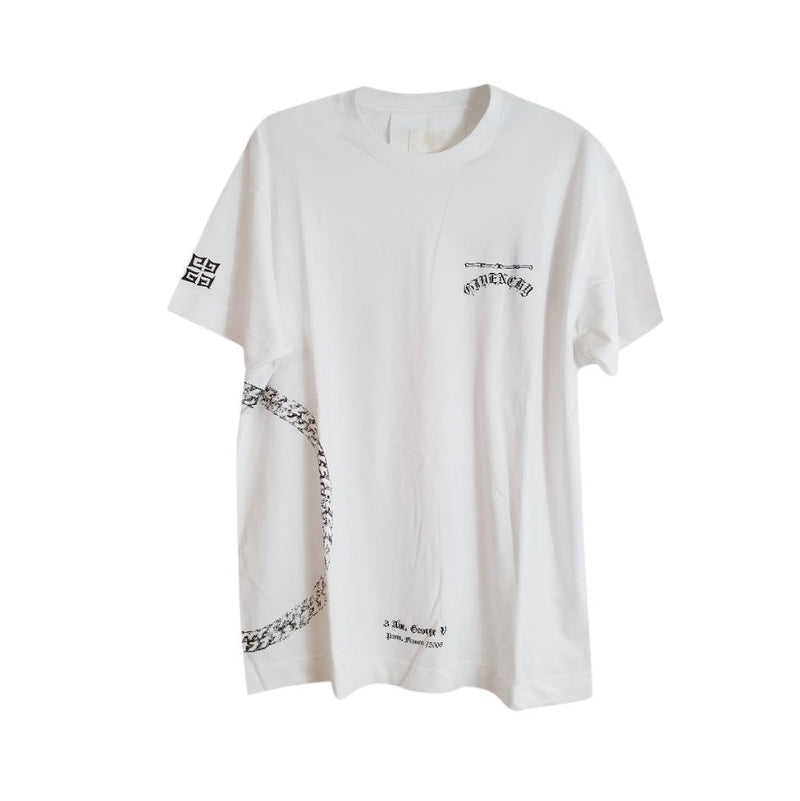 Givenchy White Chain Print T-Shirt
