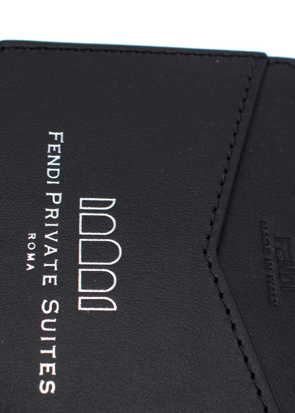 Fendi Monogram Zucca FF Logo Leather Card Holder