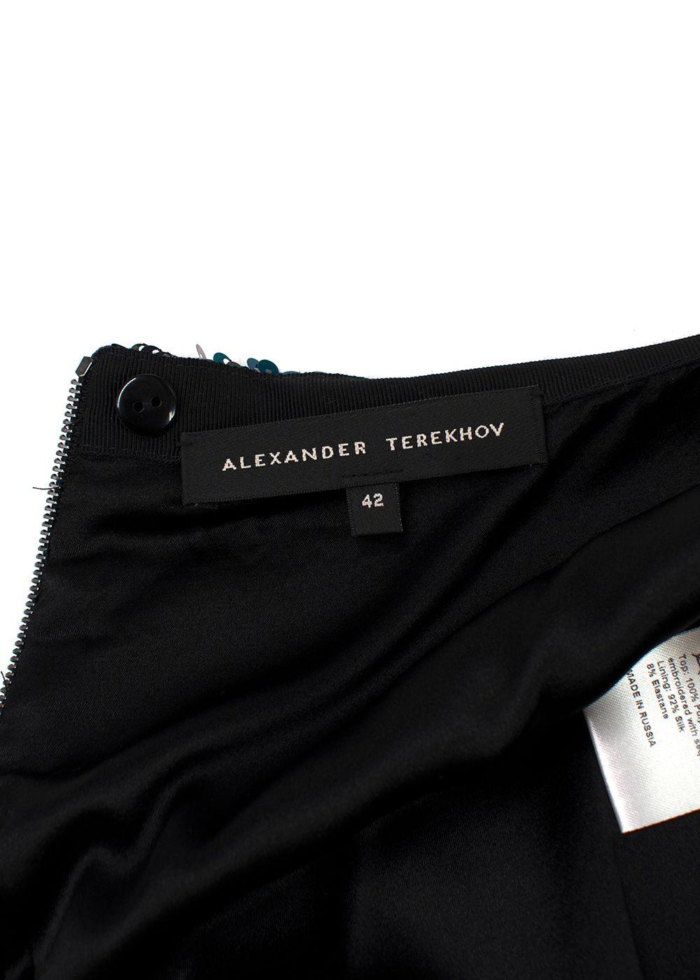 Alexander Terekhov Teal and Purple Sequin Mini Skirt
