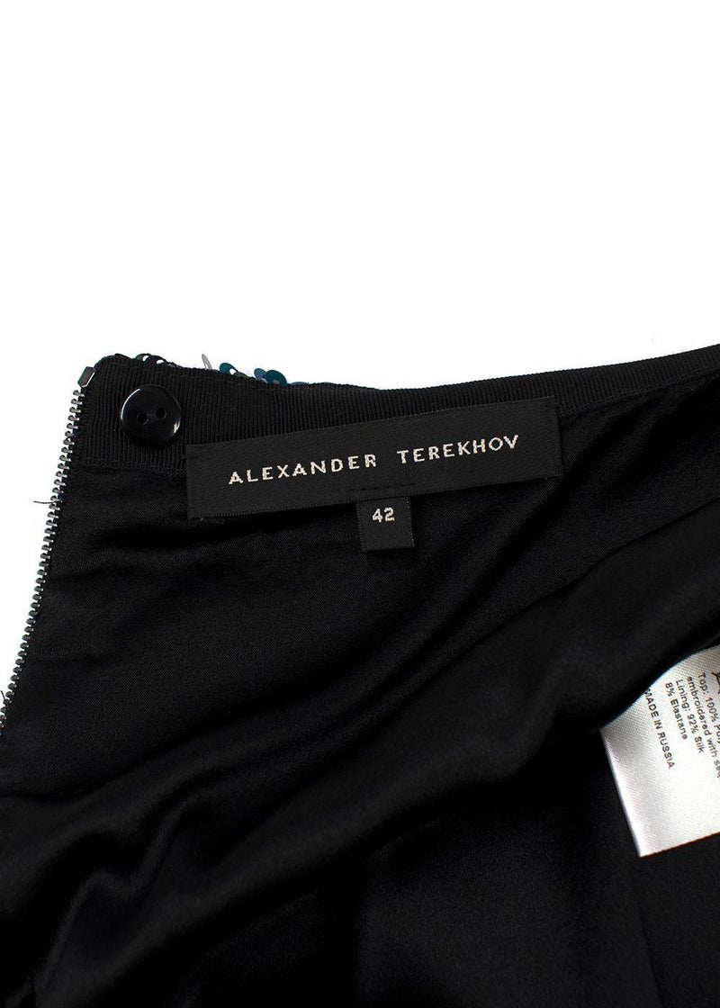Alexander Terekhov Teal and Purple Sequin Mini Skirt