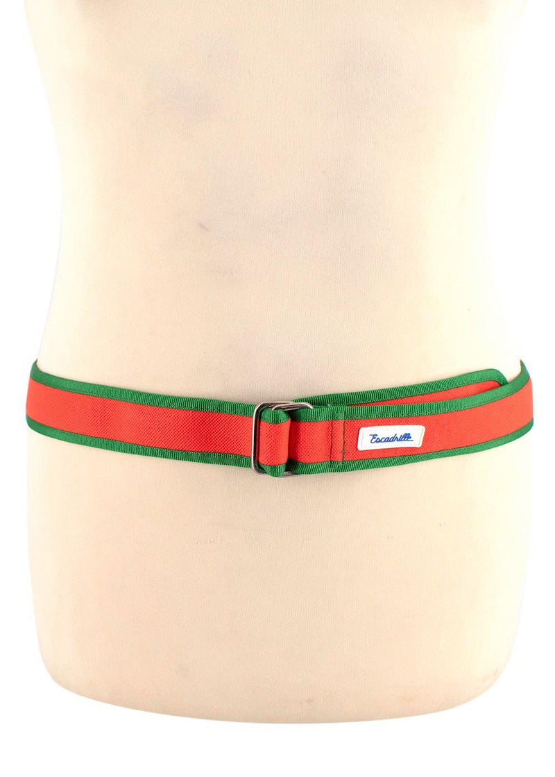 Escadrille Orange and Green Fabric Belt
