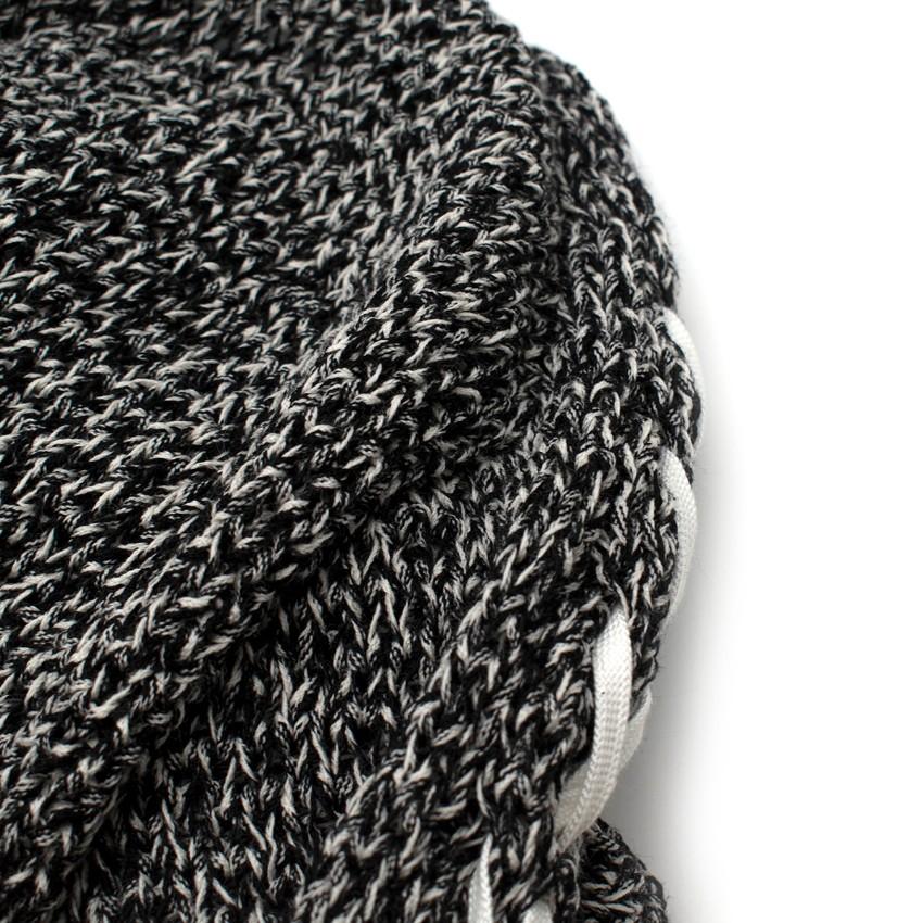 Sasquatchfabrix Shoe-Laced Stitched Two Tone Wool Sweater