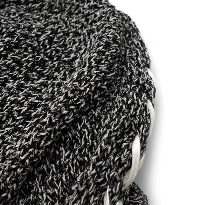 Sasquatchfabrix Shoe-Laced Stitched Two Tone Wool Sweater