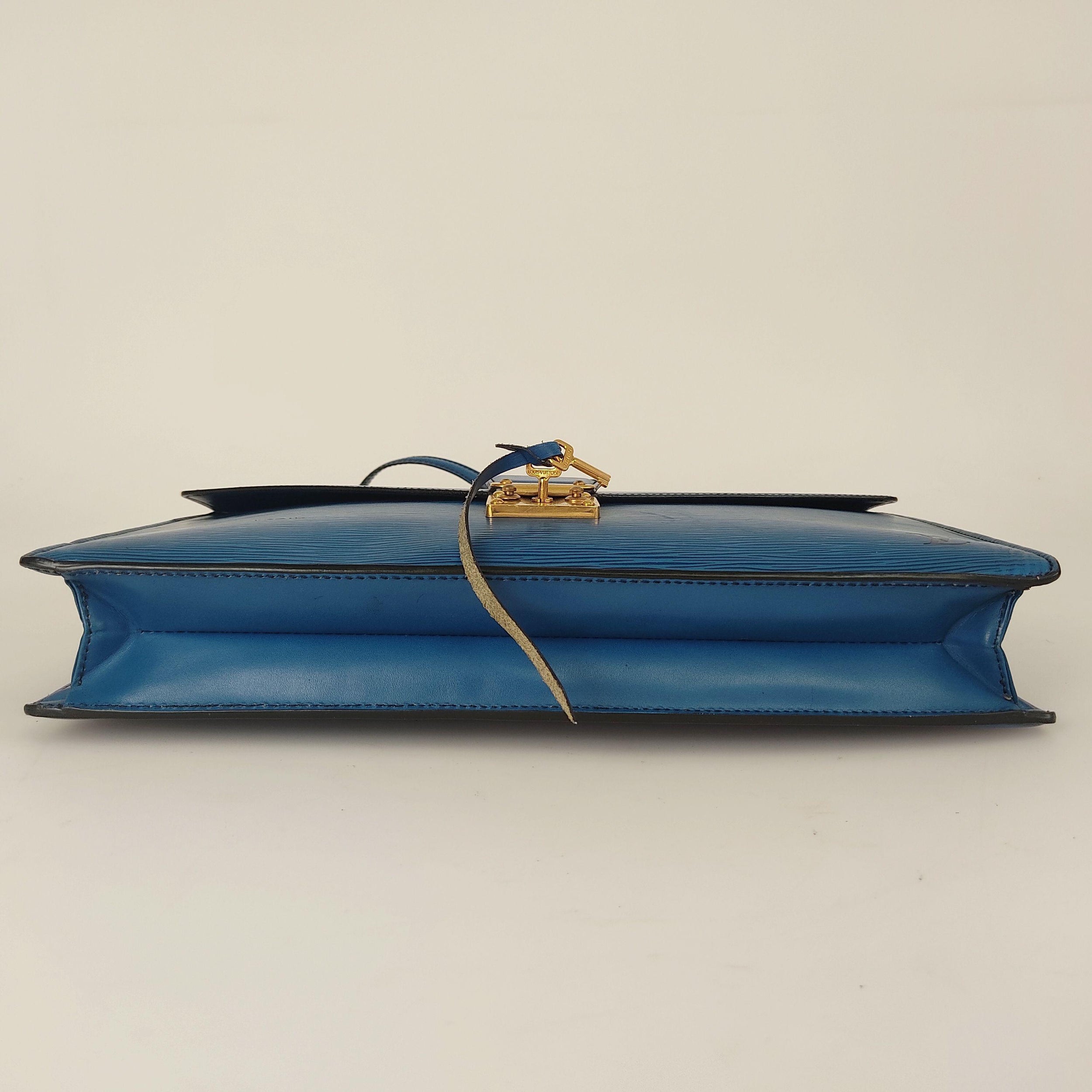 Blue Epi leather Conseiller 2Way business bag