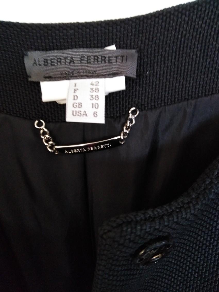 Alberta Ferretti cotton black winter coat