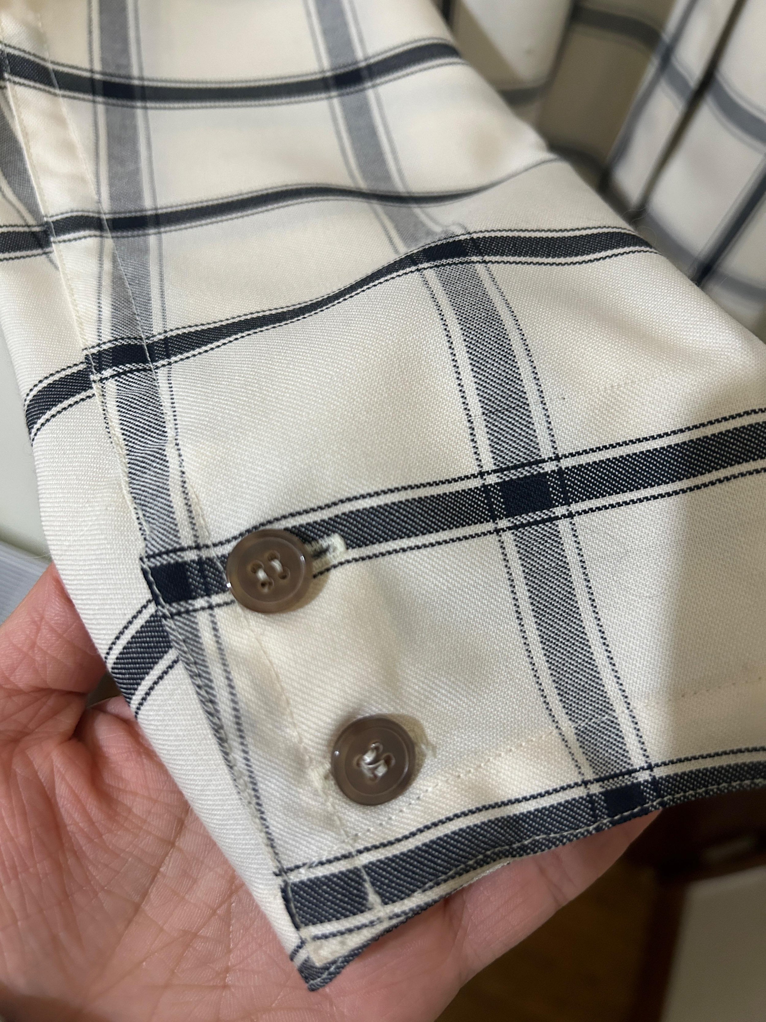 Virgin Wool Black And White Checked Shirt Dress