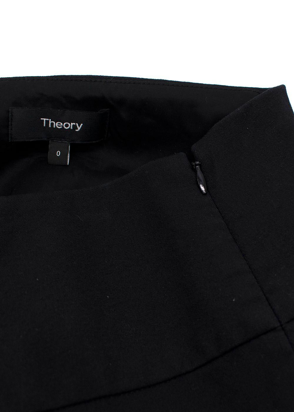 Theory Black Cotton Blend Trousers