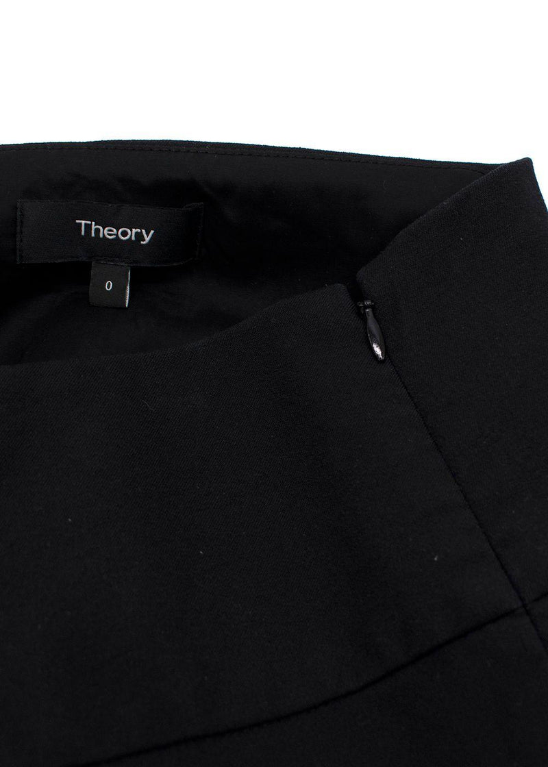 Theory Black Cotton Blend Trousers